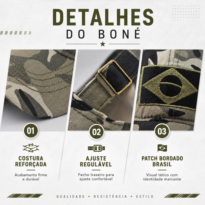 Boné Masculino Camuflado Brasil - Jonzy