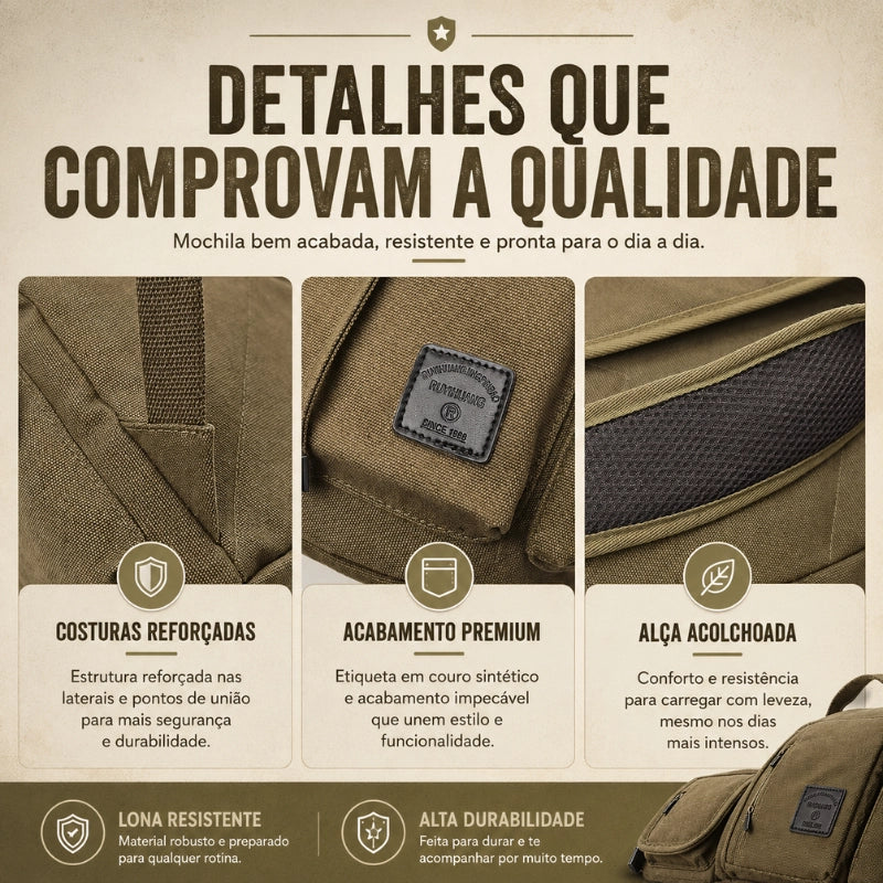 Mochila Masculina de Lona Walker - Jonzy